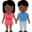 woman and man holding hands, dark skin tone